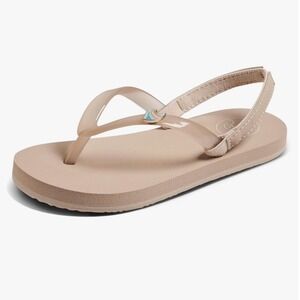 Reef Kids Little Charming Oasis Sandals Size 10‎ Beige Beach Thong Flip Flops